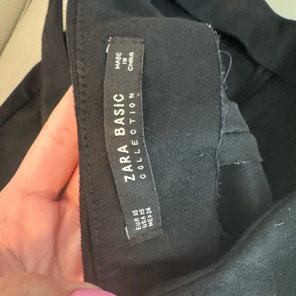 ZARA BASICS Black Faux SuedeBelted Skort Size X Small - Picture 4 of 4